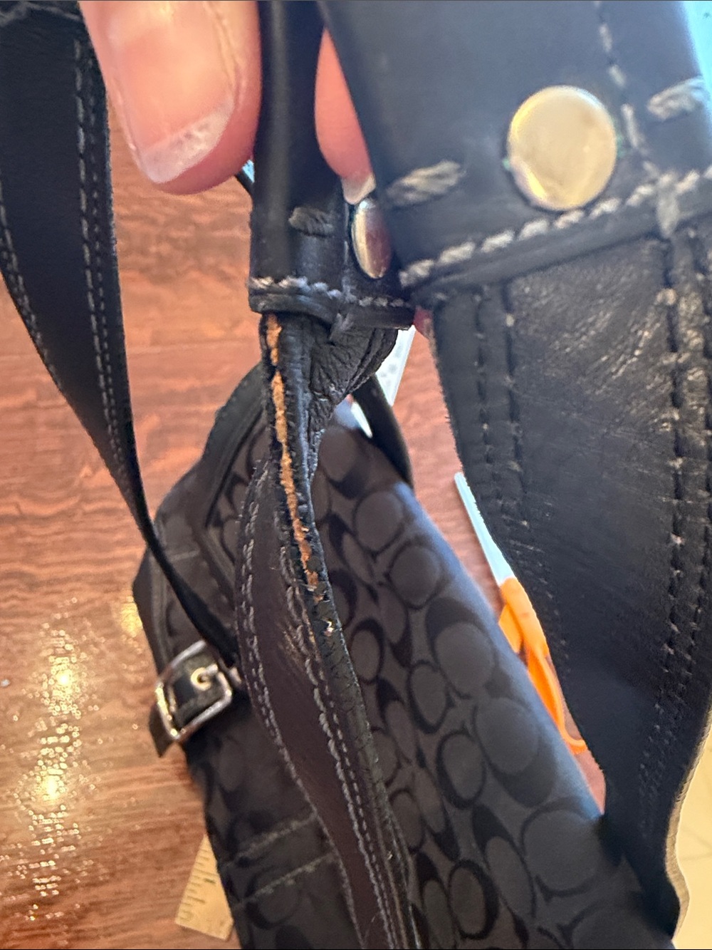 Coach Signature Hampton Flap Satchel Shoulder Bag Black Canvas - Picture 3 of 16